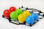 BOULE DE PETANQUE PVC RIGIDE X 8 + BOUCHON